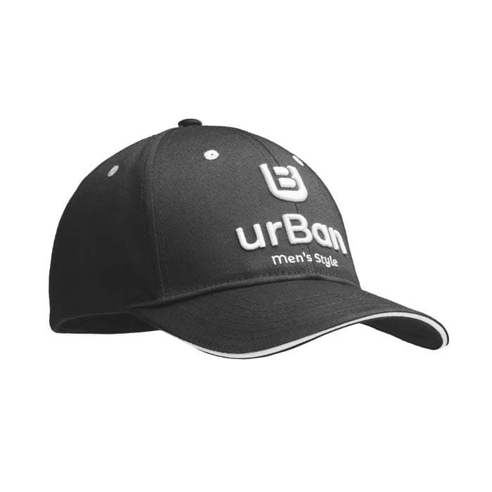 Casquette de baseball à 6 panneaux en PET recyclé avec sandwich
