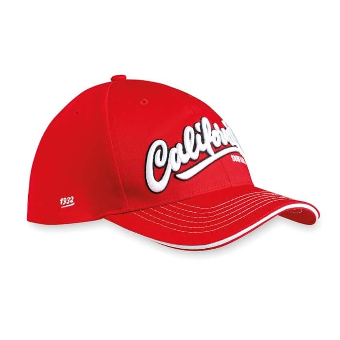Casquette à 6 panneaux, en coton sergé de qualité supérieure, avec sandwich