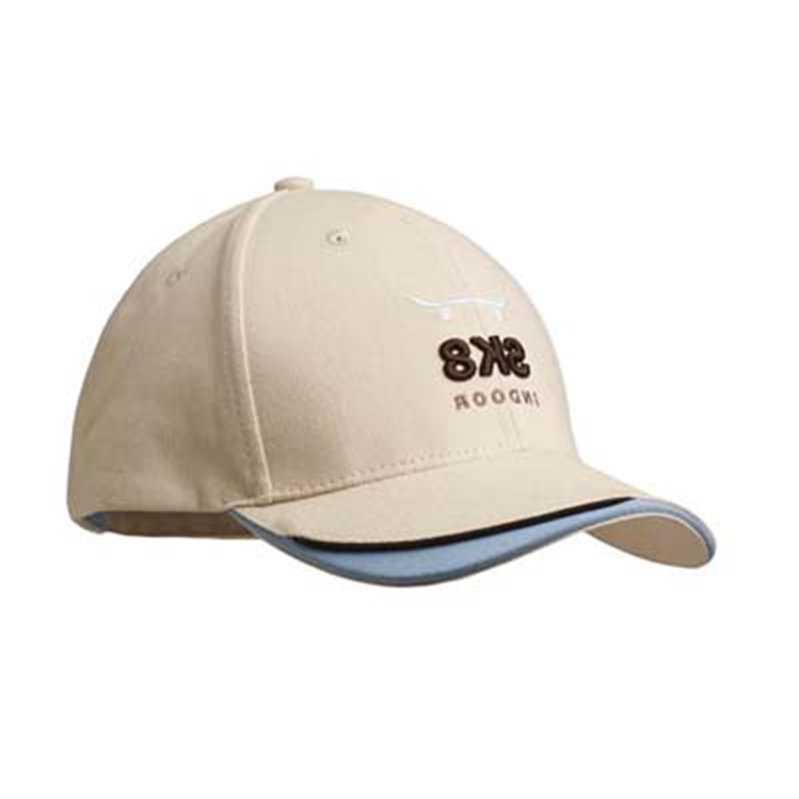 Casquette à 6 panneaux en coton épais brossé avec visière colorée.