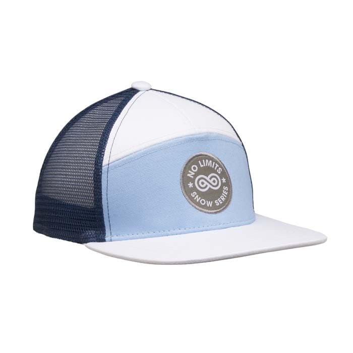 Casquette à visière plate à 7 panneaux en sergé de coton avec maille à l’arrière.