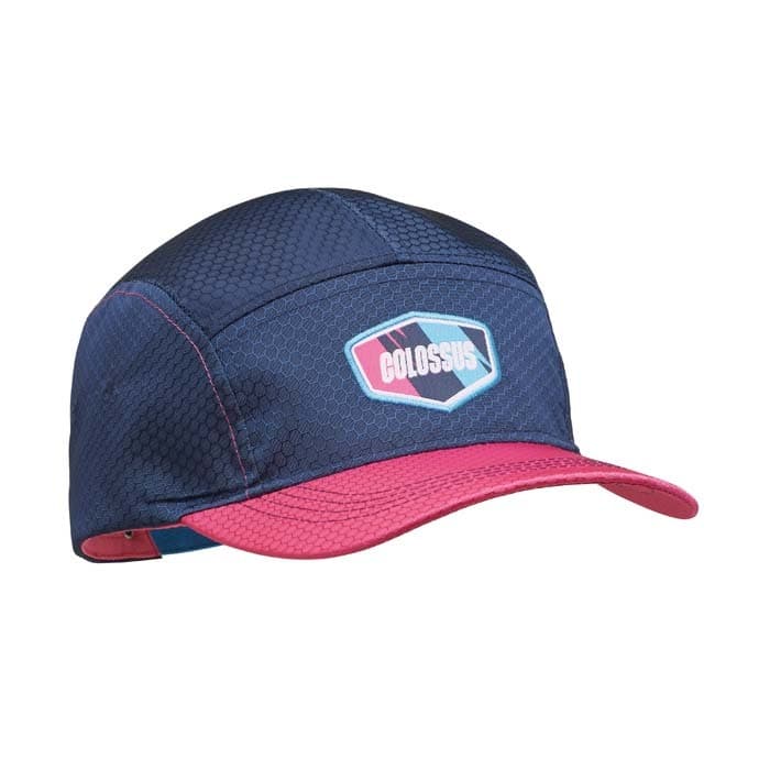 Casquette performance 5 panneaux en polyester nid d’abeille.