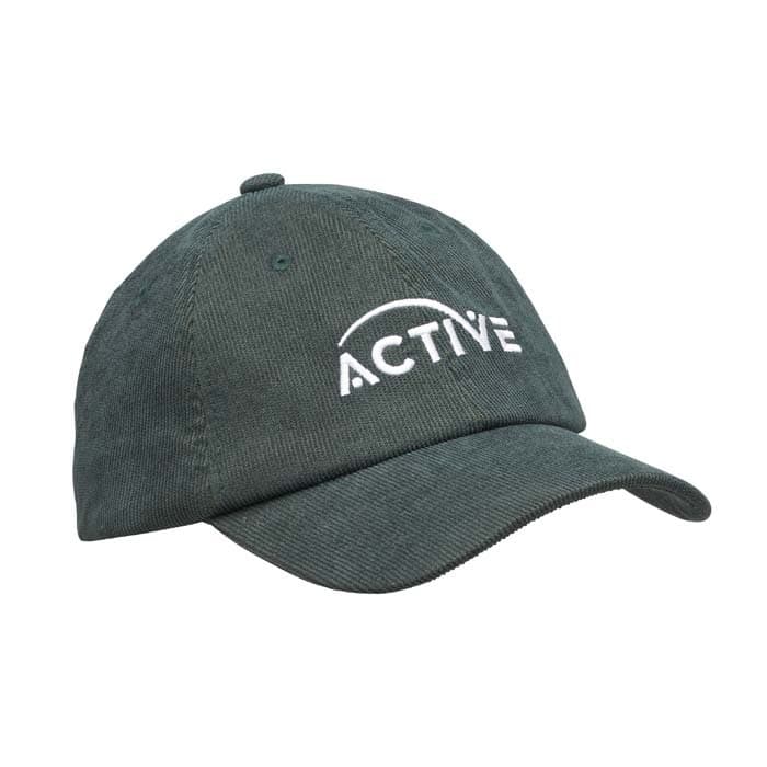 Casquette de baseball à 6 panneaux, non structurée, en velours côtelé.