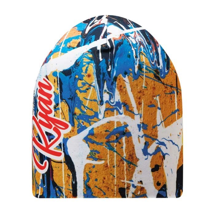 Bonnet en polyester imprimé en quadri.